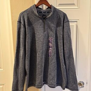 GAP Men's Heathered Gray Zip-Up Sweater